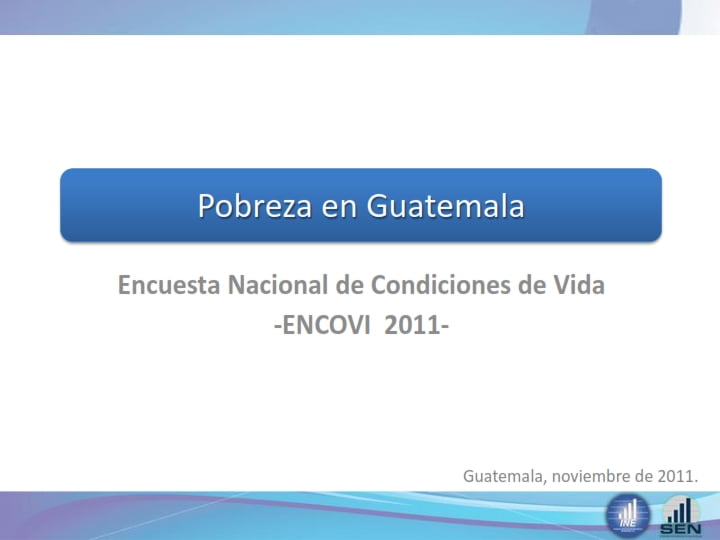Encuesta Nacional de Condiciones de Vida -ENCOVI 2011-