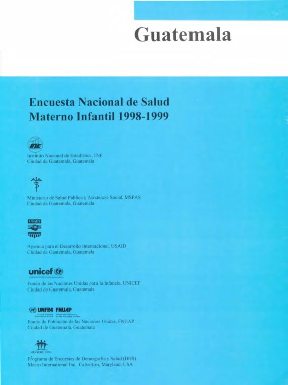 Encuesta Nacional de Salud Materno Infantil -ENSMI 1998-1999-