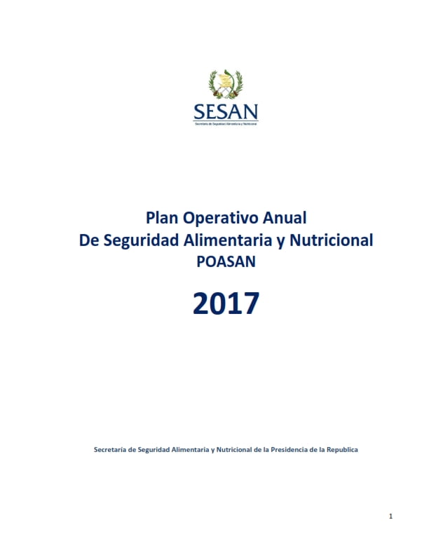 Plan Operativo Anual de Seguridad Alimentaria y Nutricional -POASAN 2017-