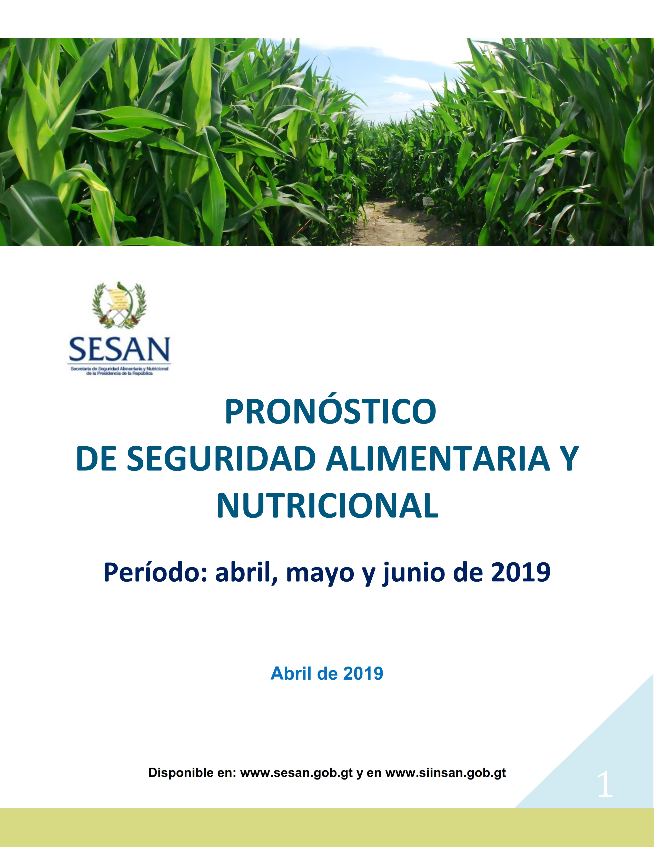 Pronóstico SAN abril, mayo y junio de 2019